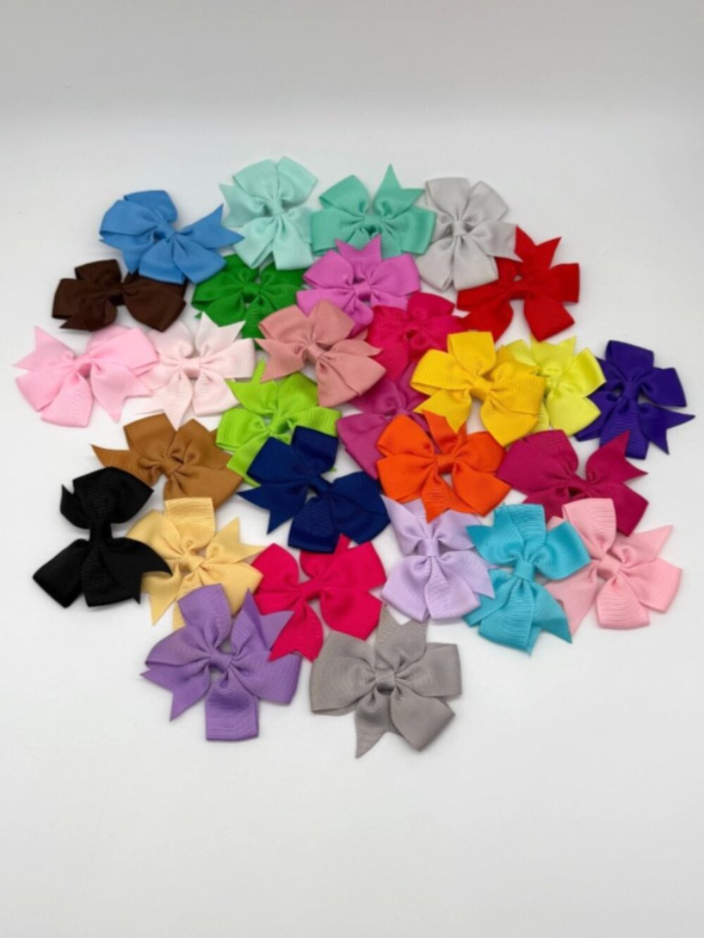 Bulk Lot 30+ Boutique Hair Bows Girls Ribbon Clips Colorful Accessories Set